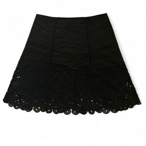 Kobi Halperin Black A-Line Lace Skirt